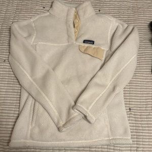 Patagonia ivory fleece snap pullover